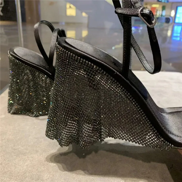 

Prowow High Heels Sandals Women Summer Rhinestone Curtain Shoes Women Sexy Feminina Party
