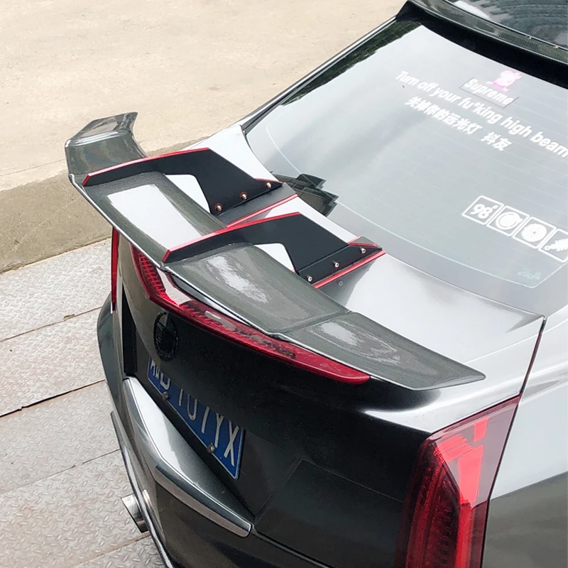 

Car Styling for Cadillac 2006-2018 ATSL CTS XTS Spoiler High Quality Carbon Fiber Rear Trunk Boot Lip Roof Spoiler Wing