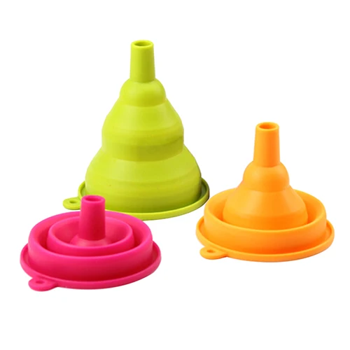 1pc Mini Silicone Gel Foldable Collapsible Style Funnel Hopper Practical Kitchen Tool | Дом и сад