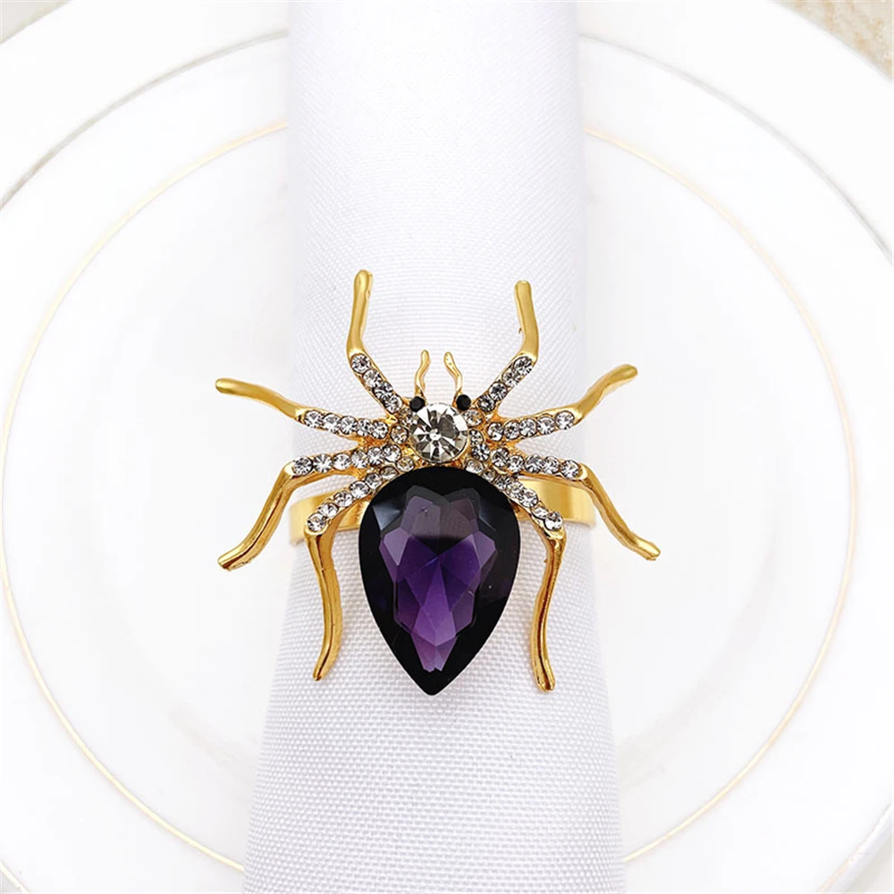 12 шт./кольцо для салфеток в виде паука на Хэллоуин настольные украшения