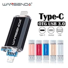 USB-флеш-накопитель WANSENDA, 3 в 1, USB 3,0, TYPE C, Micro USB, OTG, 32 ГБ, 64 ГБ, 128 ГБ, 256 ГБ, 512 ГБ