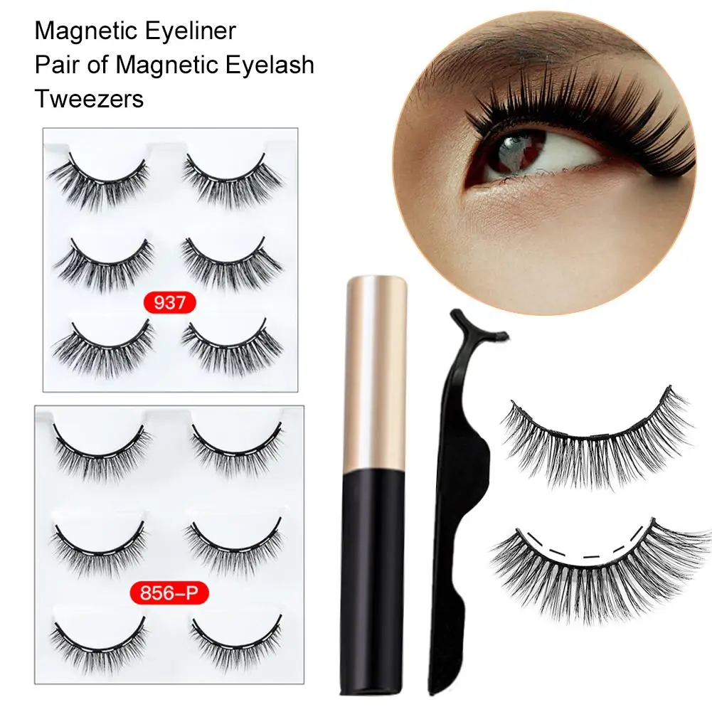 Магнитная подводка для глаз Магнитный Комплект ресниц водостойкие Длинные