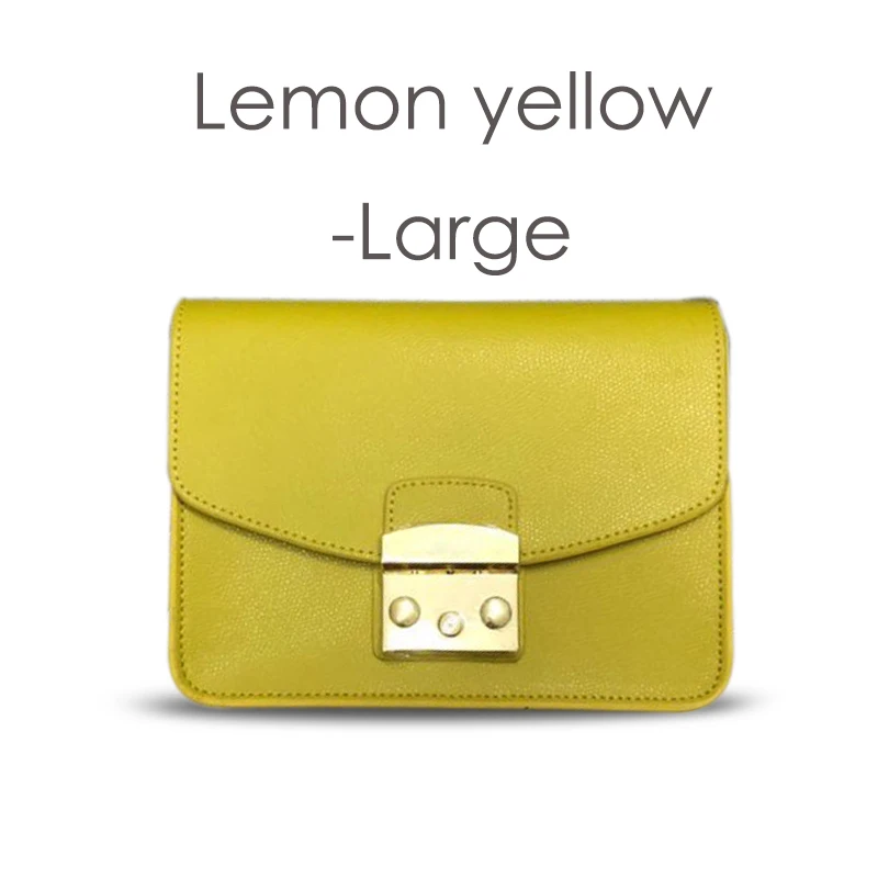 Lemon Yellow-21cm Брендовая дизайнерская женская сумка на плечо из натуральной кожи, женская сумка-мессенджер, сумка через плечо с золотой цепочкой - Цвет: Lemon Yellow-21cm