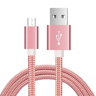 Rose Gold Micro Usb кабель Android Быстрая зарядка USB синхронизации данных Зарядное устройство кабели мобильный телефон кабель для samsung A7 S7 для Xiaomi 1 м/2 м/3 м провода - Цвет: Rose Gold