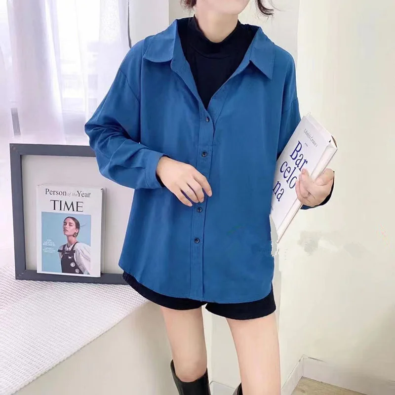 

Fake Two Pieces Shirts Female 2021 Early Autumn New Design Sense Jum