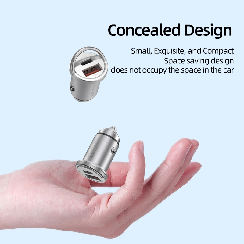 

Awei USB Car Charger Quick Charge QC3.0 QC SCP FCP PD Type C 45W Fast Car USB Charger For iPhone Xiaomi Huawei Mobile Phone
