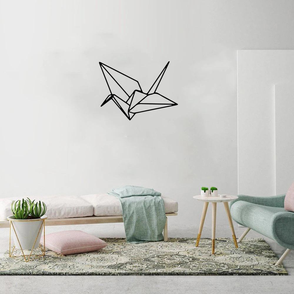 

Geometry Paper Cranes Wall Sticker For Living Room Bedroom Decor Art Decals Mural Vinyl Wall Stickers Animals Home Decor ov687
