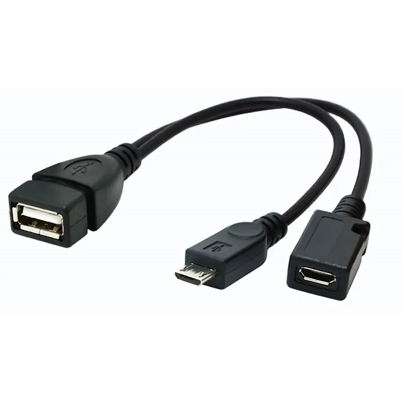 

Newest 2 In 1 OTG Adapter Micro USB Host Power Y Splitter USB to micro 5 Pin Male Female Cable For Android Phone Accessories