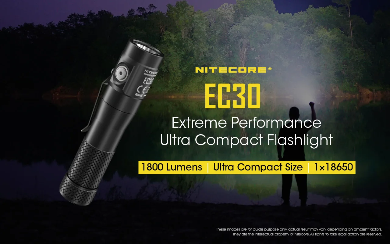 NITECORE EC30 фонарик 1800LM CREE XHP35 HD светодиодный EDC Открытый Кемпинг Портативный фонарь