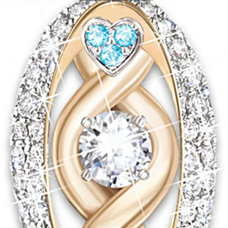 2019 Women's Fashion To tie the knot Charm Oval Pendant Necklace Heart Blue Purple Cubic Zirconia Lover Jewelry Gifts | Украшения и