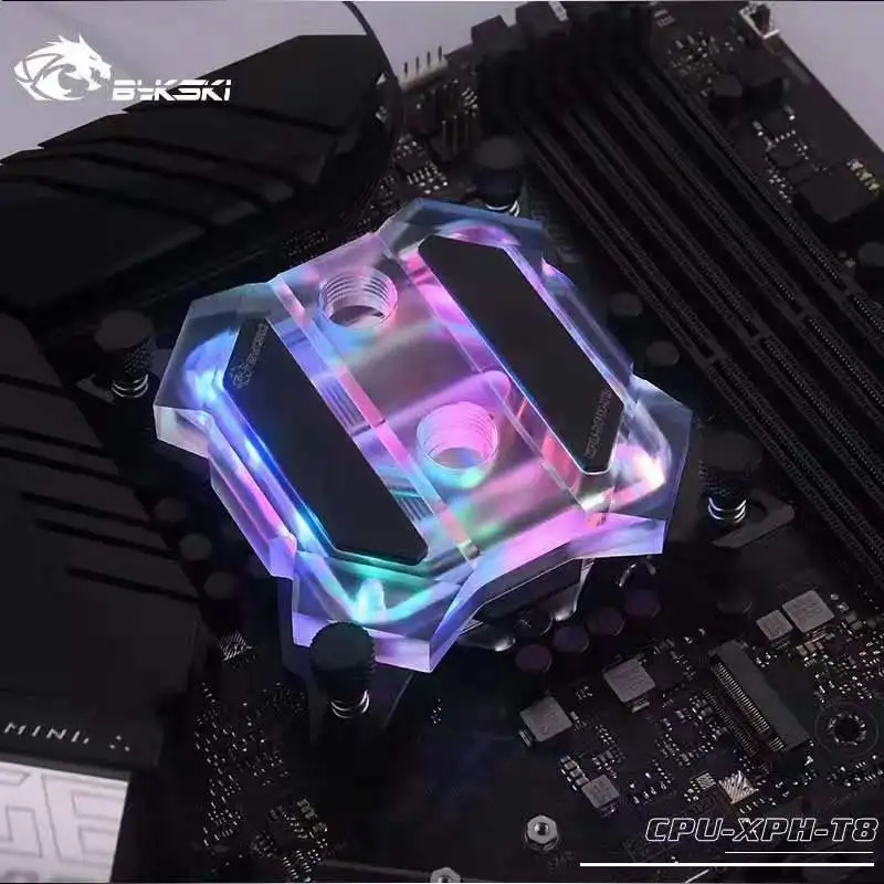 Bykski cpu водоблок для INTEL LGA1150 1151 1155 1156 2011X99 прозрачный/черный/серебристый поддержка 3pin/4pin/SNCY материнская плата