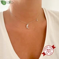 pendant jewelry cubic zirconia crystal moon 925 sterling silver necklace senior women pendant necklace wedding jewelry