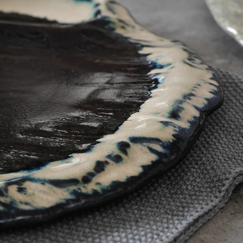 

13 Inch Japanese-style Tableware Snack Sushi Dish with Saucer Plate of Ceramics Kitchen Utensils Porcelain