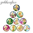 10 шт., круглые стеклянные кабошоны для ожерелья, 12182025 мм