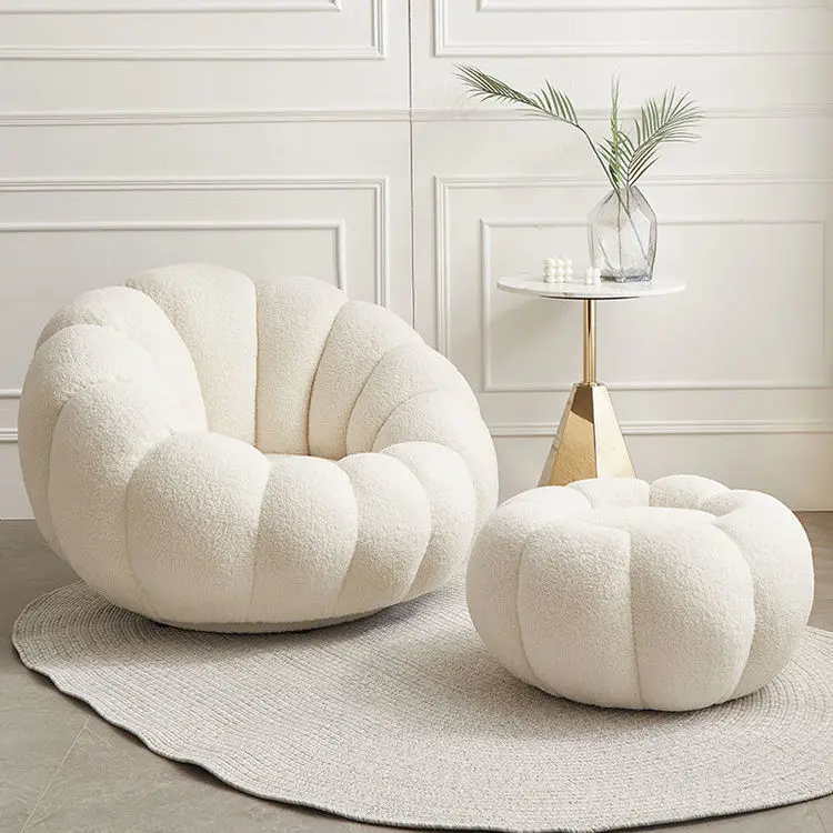 Мягкий диван из овечьей шерсти "Luxury Sofa Lamb Wool Nordic Simple Modern Lazy Home Beauty Salon Clothing Store Pumpkin Apartment Hotel Plush on".