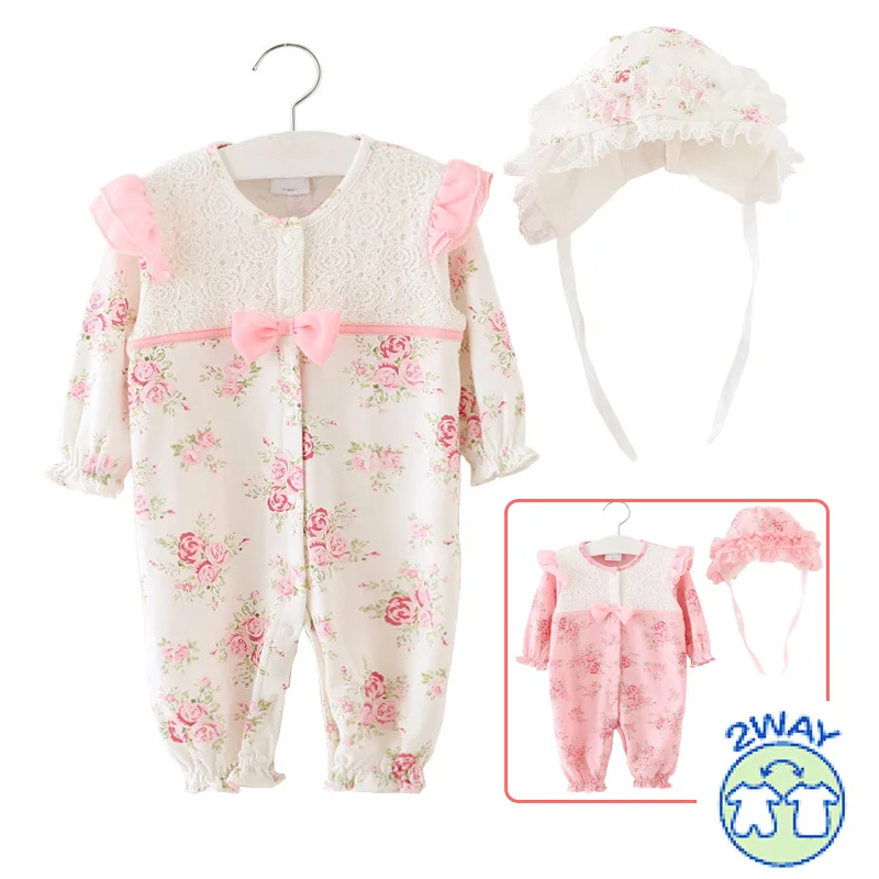 Цветочный комбинезон для новорожденных девочек кружевной Bernat маленьких одежда