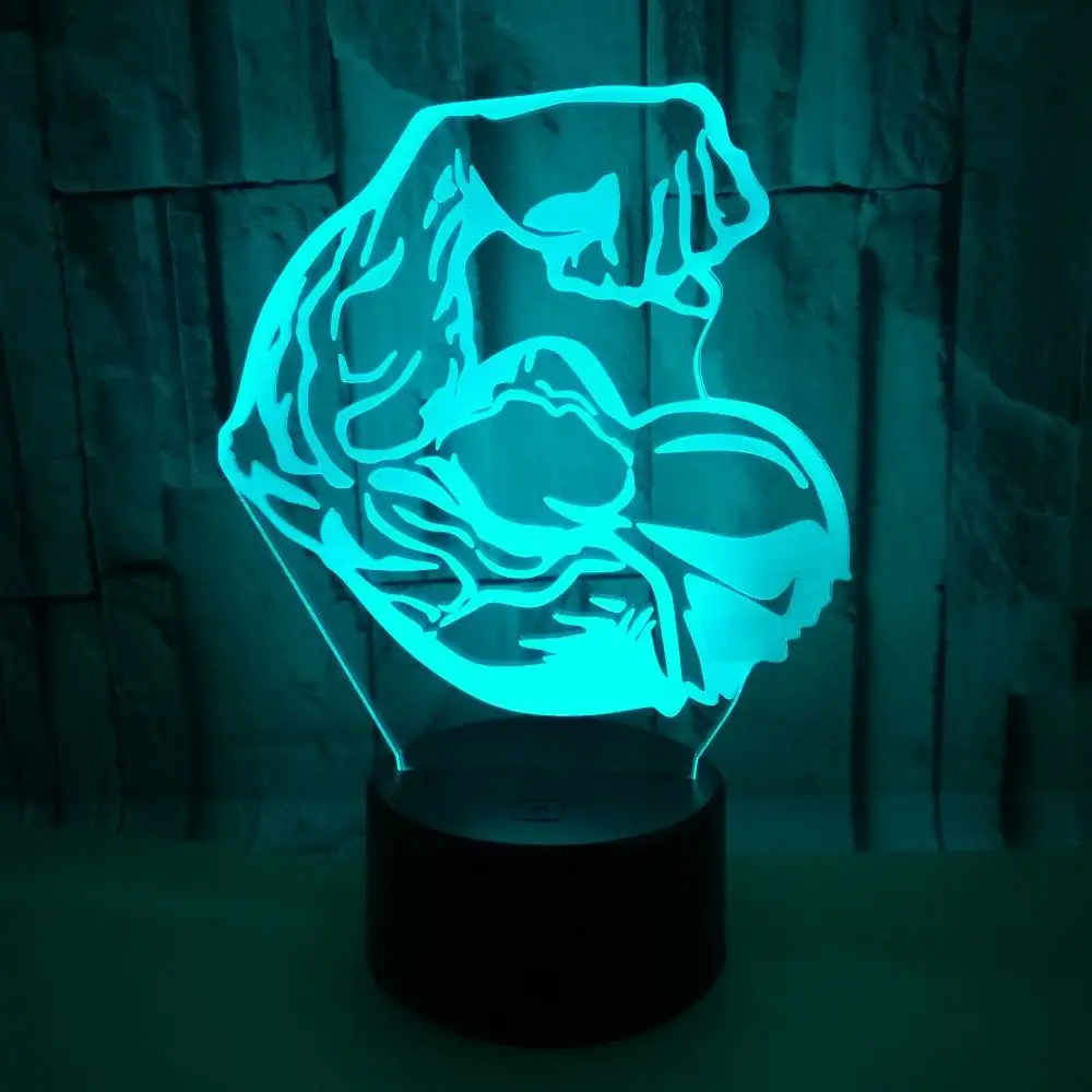 

Muscular Creative Cute Decorative Model Colorful Touch 3D Night Light Crack LED Stereo Visual Illusion Stereo Nightlights