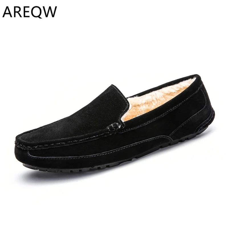 Высококачественная Мужская обувь из вельветовой кожи сезон осень-зима Мягкие