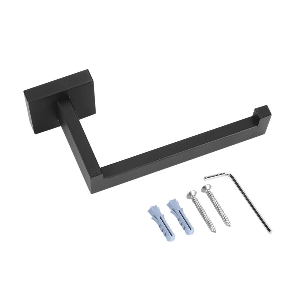 

Bathroom Toilet Paper Holder Black Stainless Steel Wall Mounted Toilet Roll Towel Shelf Waterproof Kitchen Bathroom Accessories