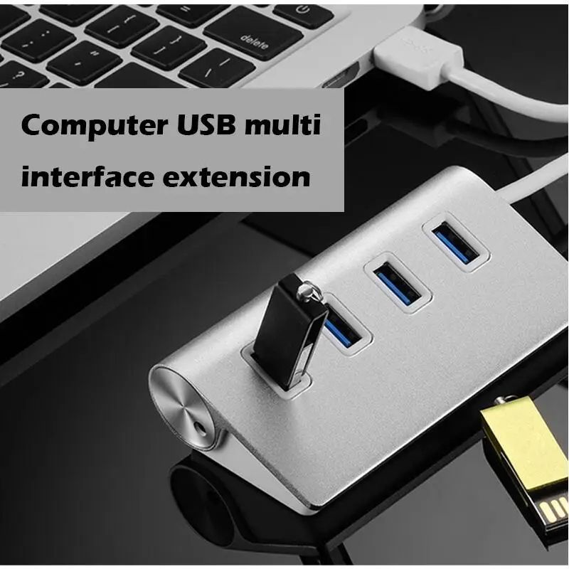 

USB-концентратор 3,0, USB-порт, портативный и практичный высокоскоростной алюминиевый концентратор для ноутбука, компьютерные аксессуары