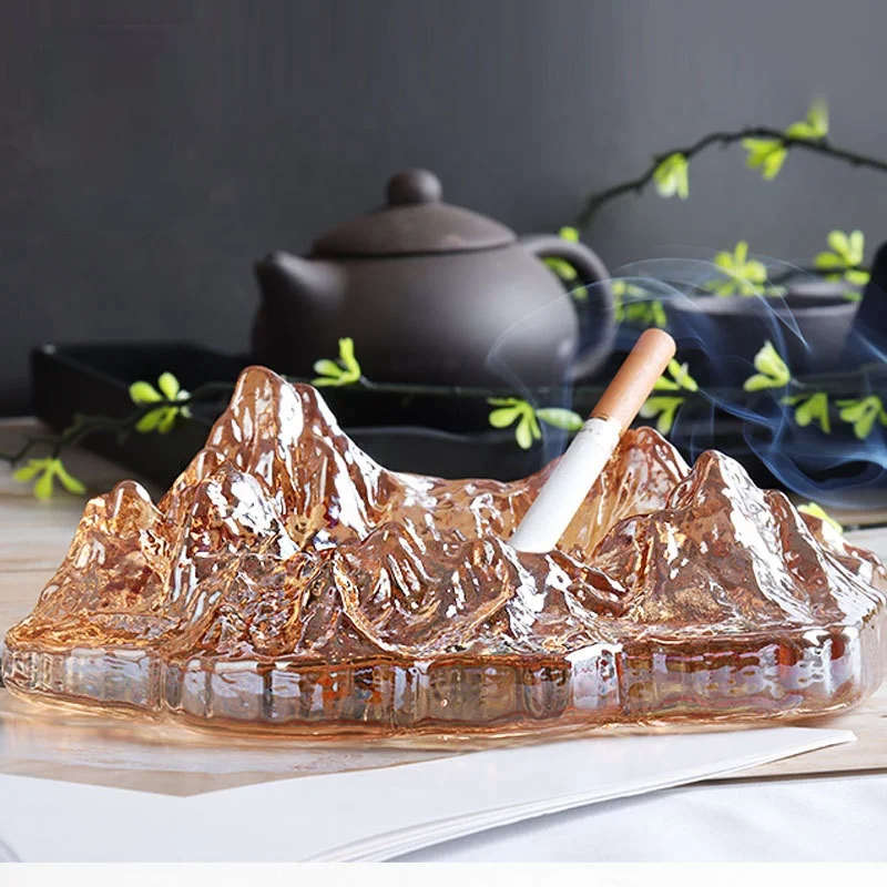 Морская Хрустальная Нефритовая стеклянная ледяная пепельница домашняя гостиная