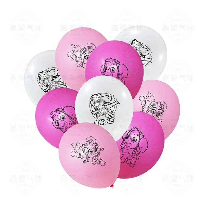

Paw Patrol Party Pink Girl Theme Baby Birthday Paw Patrol Party 12-inch Latex Balloon Set Birthday Party Decoration