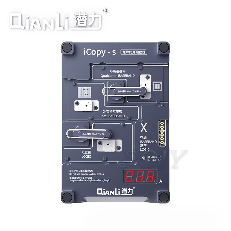 Qianli icopy-s 4in1 double-sided chip test stand for iphone6-XSMax baseband logic read-write free solder Programming Tools | Инструменты