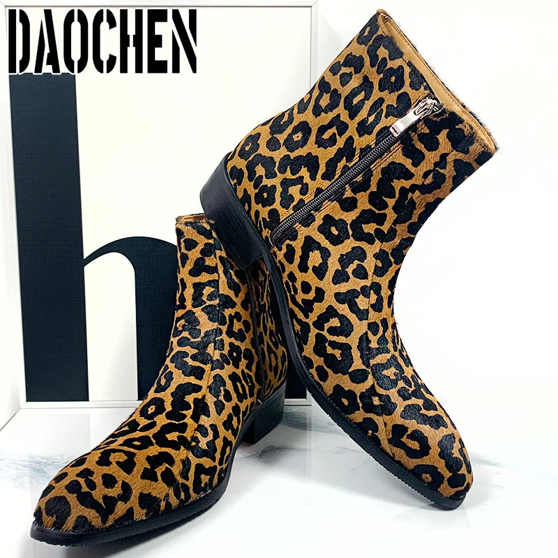 Роскошные Брендовые мужские ботинки до середины икры высококачественные