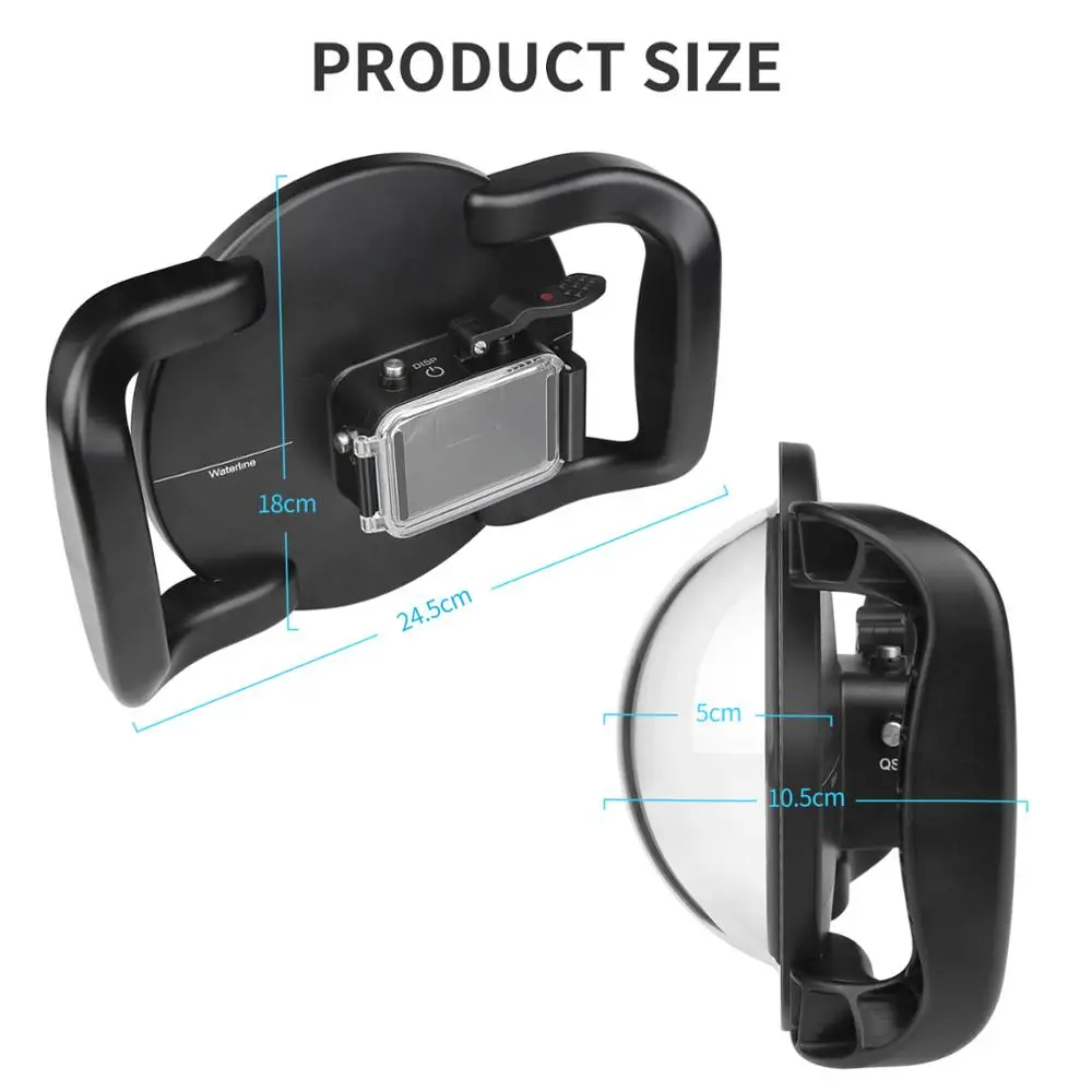 Водонепроницаемый двойной ручной купол для дайвинга Корпус чехол крышка