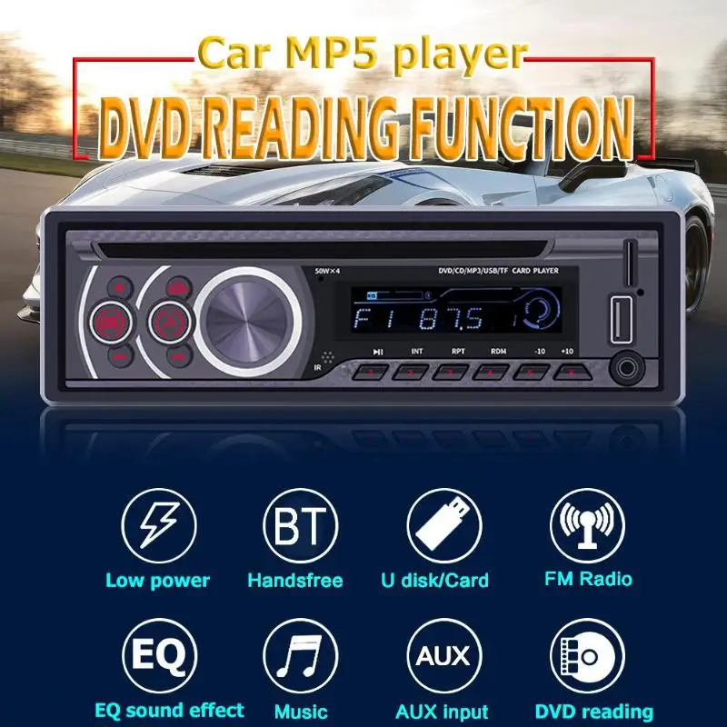 SWM 8169A 1 Din автомобильное радио Bluetooth стерео Авто Аудио CD VCD DVD mp3-плеер AUX USB TF карта