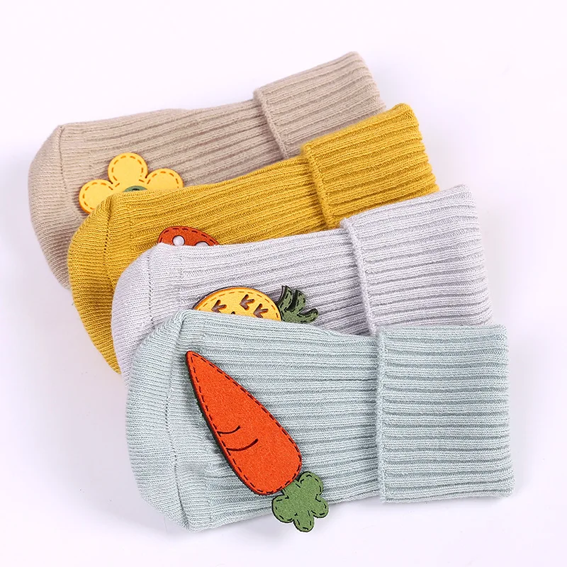 5Pairs/lot Socks for Newborns Newborn Socks Spring and Autumn Combed Cotton Double Needle Tube Short Socks Baby Socks 0-3 Years
