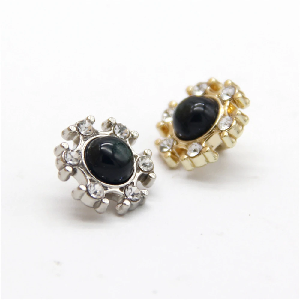 

Hexagon Metal Rhinestone Button for Shirt DIY Embellishments for Clothing Sewing Accessories Buttons for Clothing Blouse Buttons