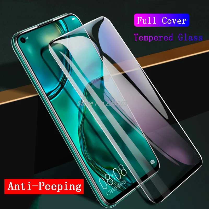 Защитное стекло 9D для HuaWei Mate 20 30 P30 P40 Lite Nova 6 Se антишпионское закаленное Honor V30