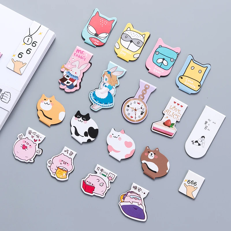 Милые Креативные Мультяшные магнитные закладки маркеры для книг канцелярские