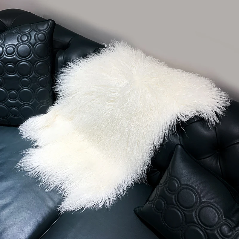 Натуральный кудрявый монгольский меховой ковер из овечьей шкуры 1 шт.