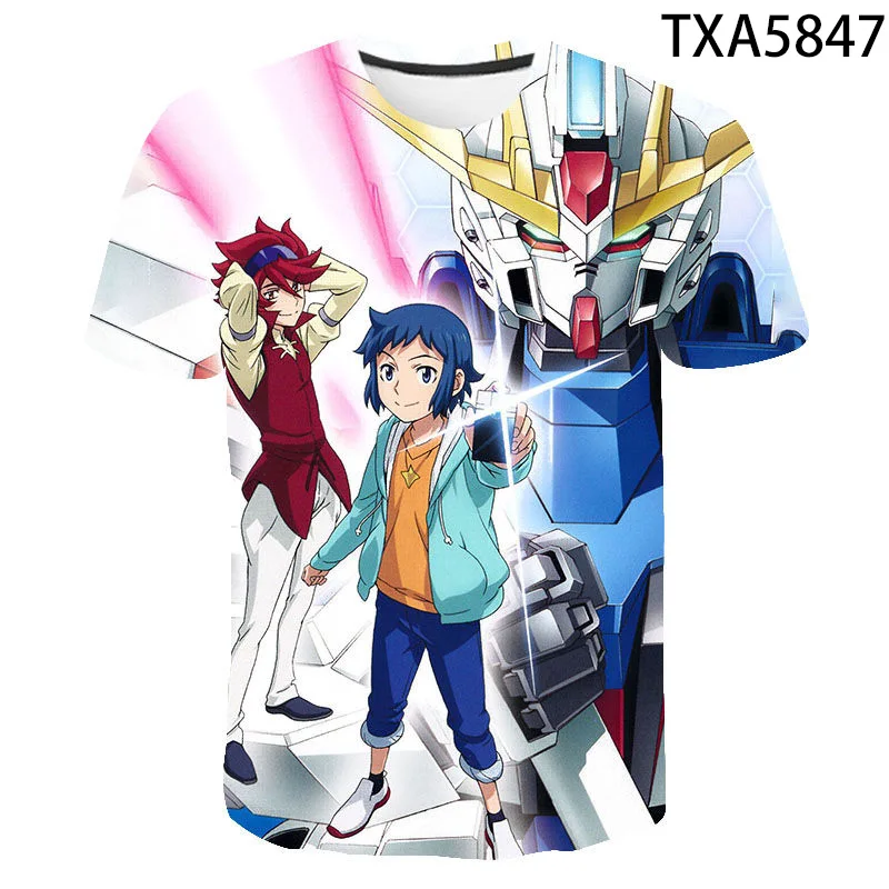 

New Summer Anime Gundam 3D T Shirt Men Women Children Casual Fashion Streetwear Boy Girl Kids Printed T-shirt Tops Cool Tee