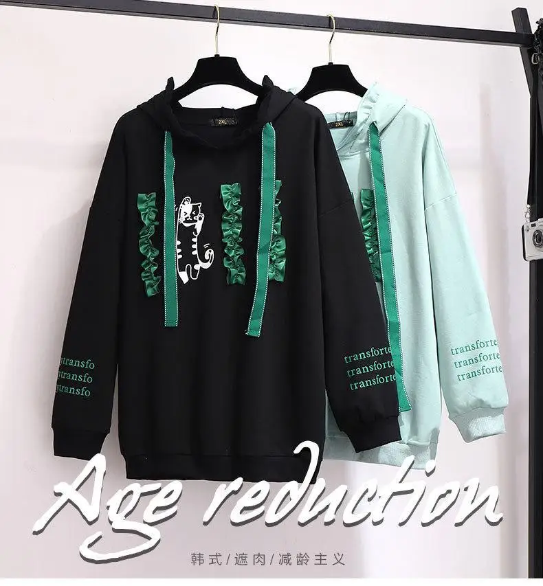 5XL 6XL Плюс Размер Осенняя Женская толстовка с капюшоном хлопок длинный рукав Письмо Пуловер 5XL большой размер зимний свитер Топы