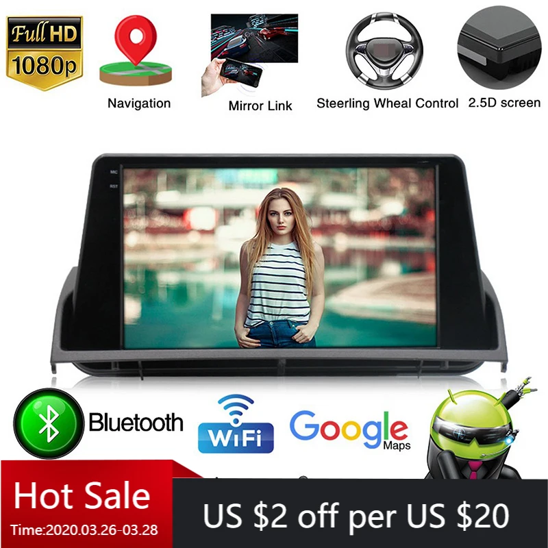 Автомобильный мультимедийный плеер 2 Din Android для Mazda 6 2004 2016 1 + 16 ГБ 9 ''сенсорный