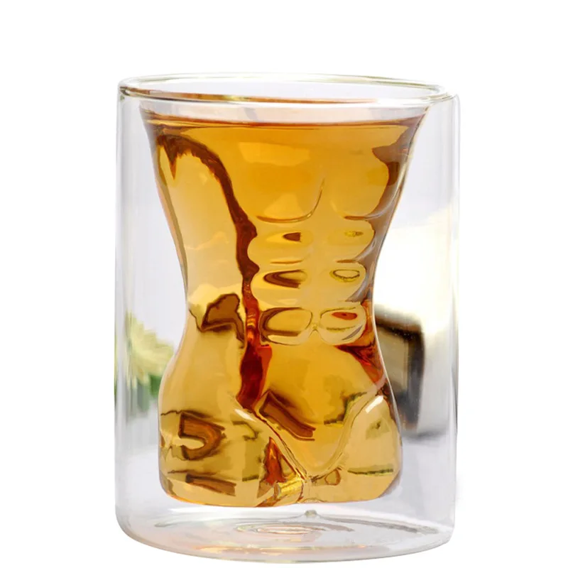 

Double layer high borosilicate glass high temperature resistant water cup creative wine cup glass mug glass cup Goblet
