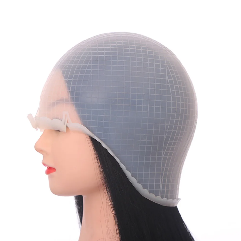 

Thickened Silicone Hair Highlights Cap with Needle Professional Hair Coloring Cap Hair Dyeing Tools