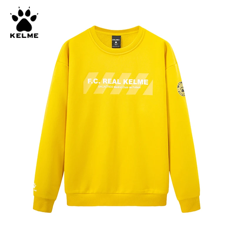 Мужская толстовка с круглым вырезом KELME модный спортивный костюм оранжевого и