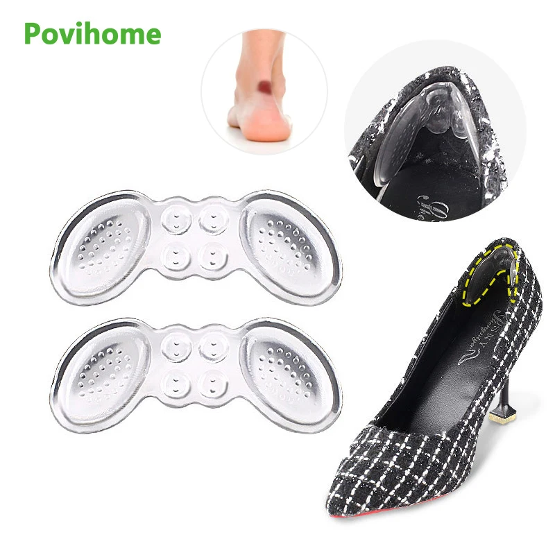 

2Pcs Silicone Gel Women Insoles for Shoes High Heels Soft Cushion Heel Liner Grips Protector Pain Relief Foot Care Inserts C2374