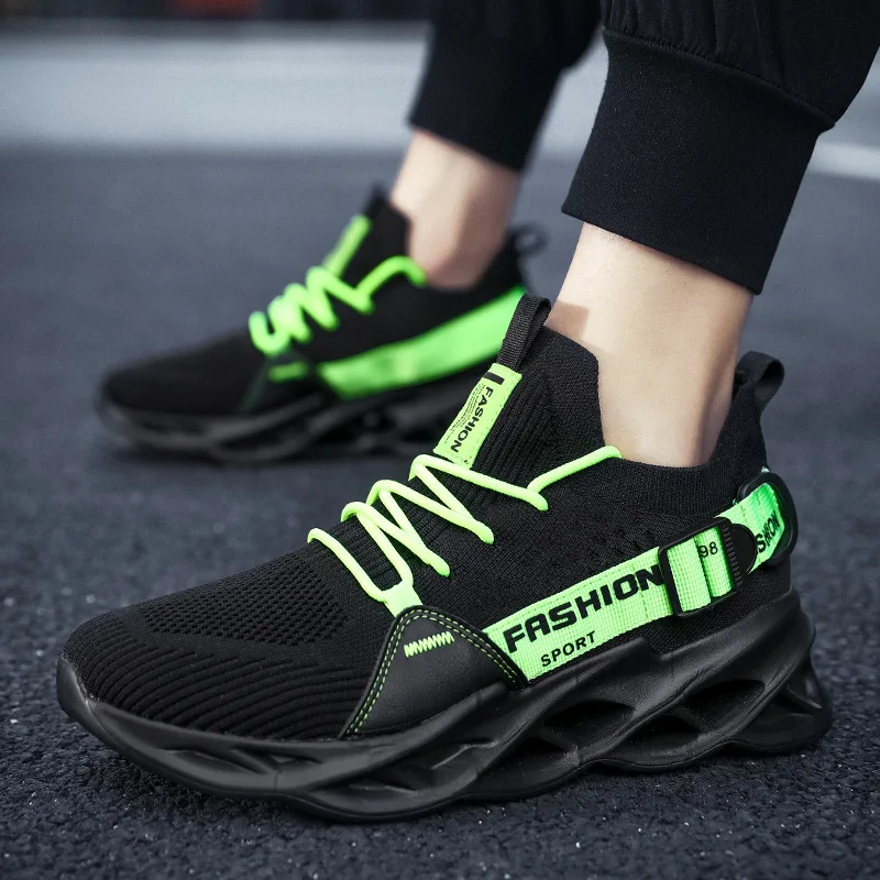 Men Shoes Casual lightweight blade running Tennis shoes shockproof lack up breathable male sneakers height increase walking Gym |