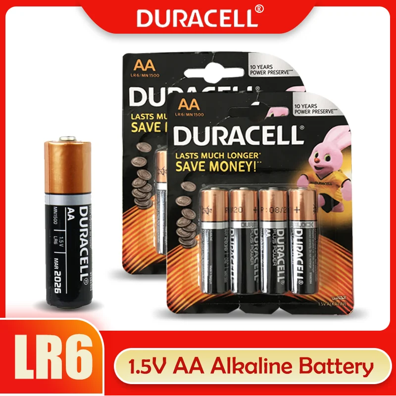 8 шт. оригинальный DURACELL 1 5 V AA Щелочная Батарея LR6 для игрушка дистанционного