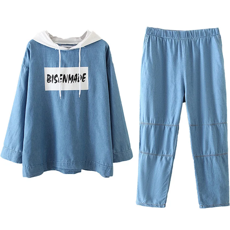 Женские комплекты весна 2020 большой размер свободные из тенсельной ткани