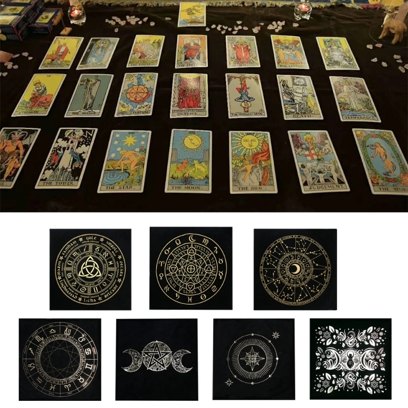 

Suede Velvet Tarot Altar Cloth Card Board Game Astrology Oracle Card Pad Table Cover Card Mat Divination Tablecloth