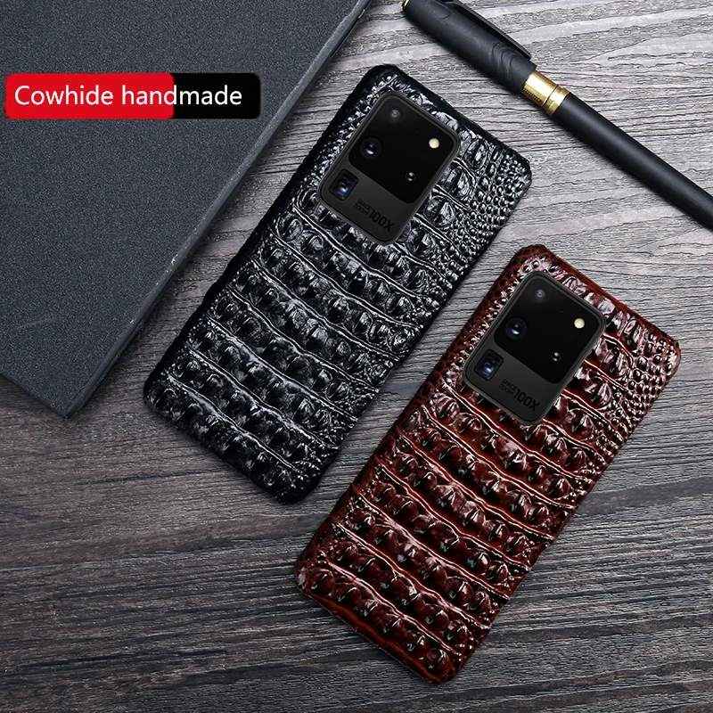 Чехол для телефона из натуральной кожи A70 A40 S9 S10 Note 10 S6 S7 edge Plus воловьей samsung s20ultra