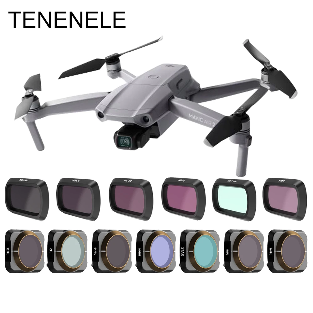 Набор фильтров для ночного фотоаппарата Mavic Air 2 UV CPL ND 8 16 32 64 1000 STAR DJI Air2 Drone Gimbal