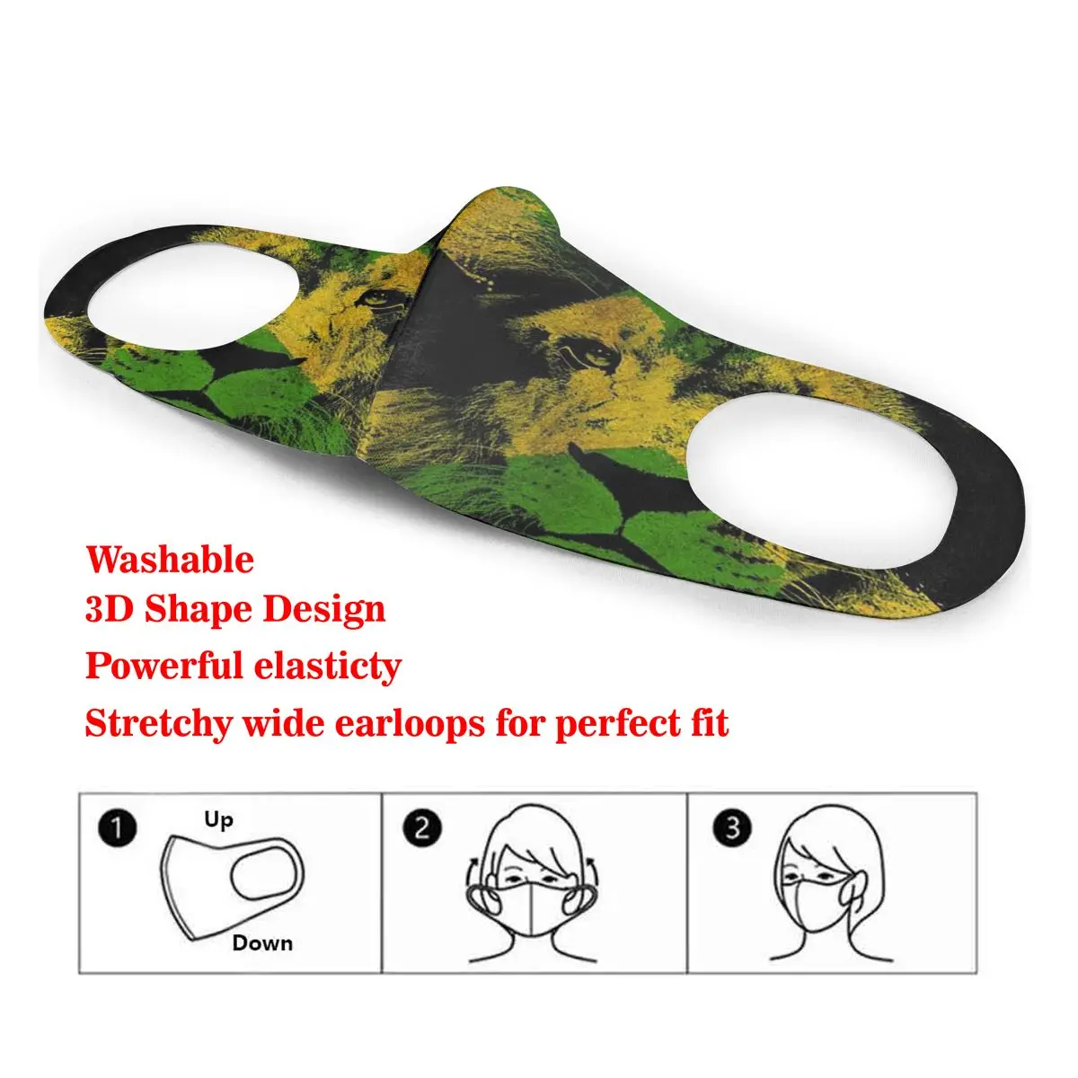 

Dust Mask Rastafari Reggae Jamaica Reggae Mouth Face Mask for Adult Kids Windproof Washable Reusable