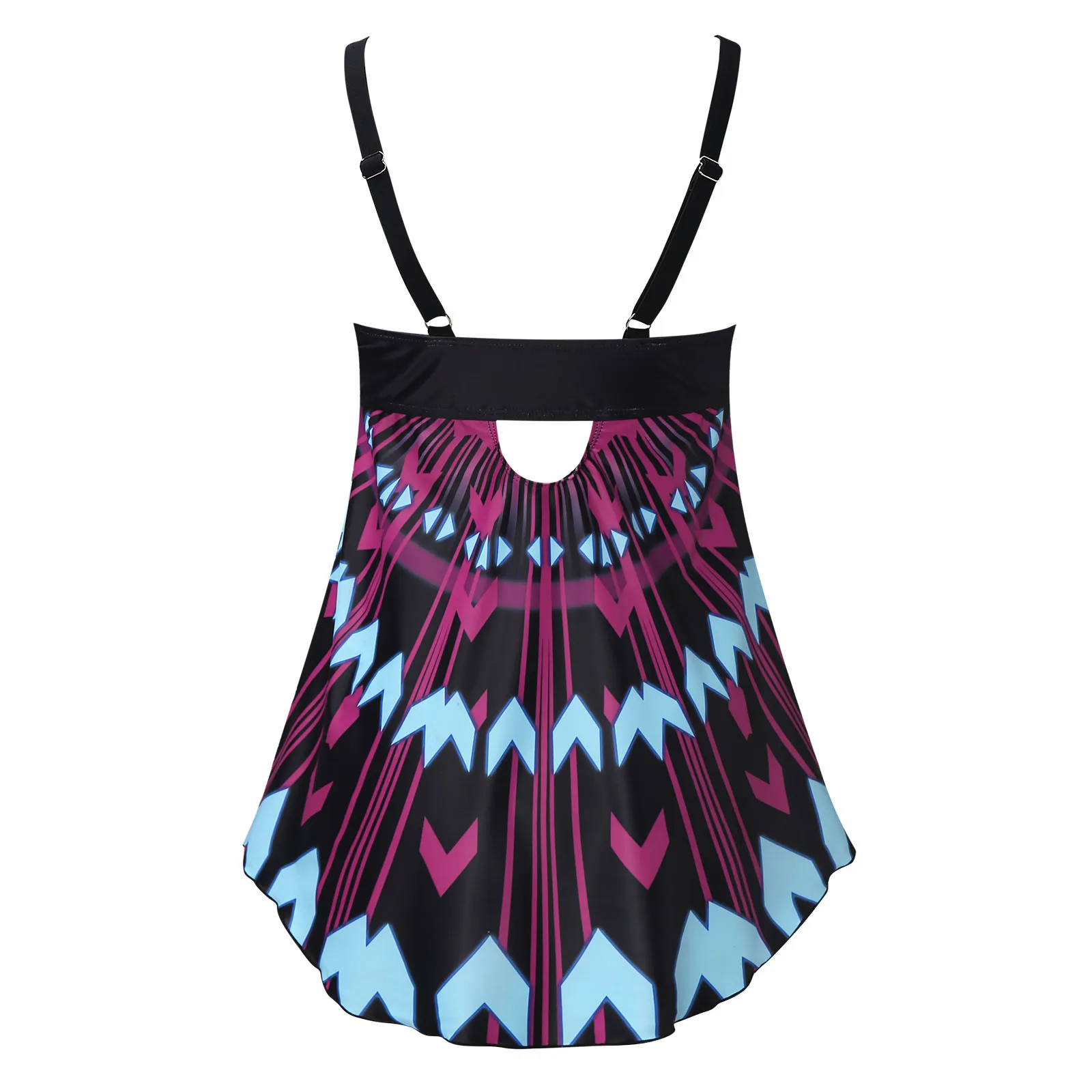 

59# Plus Size Swimwear Women's Tankini Tummy Control Swimwear Tank Top Retro Solid Swimsuit With Shorts Two Piece Bathing Suits